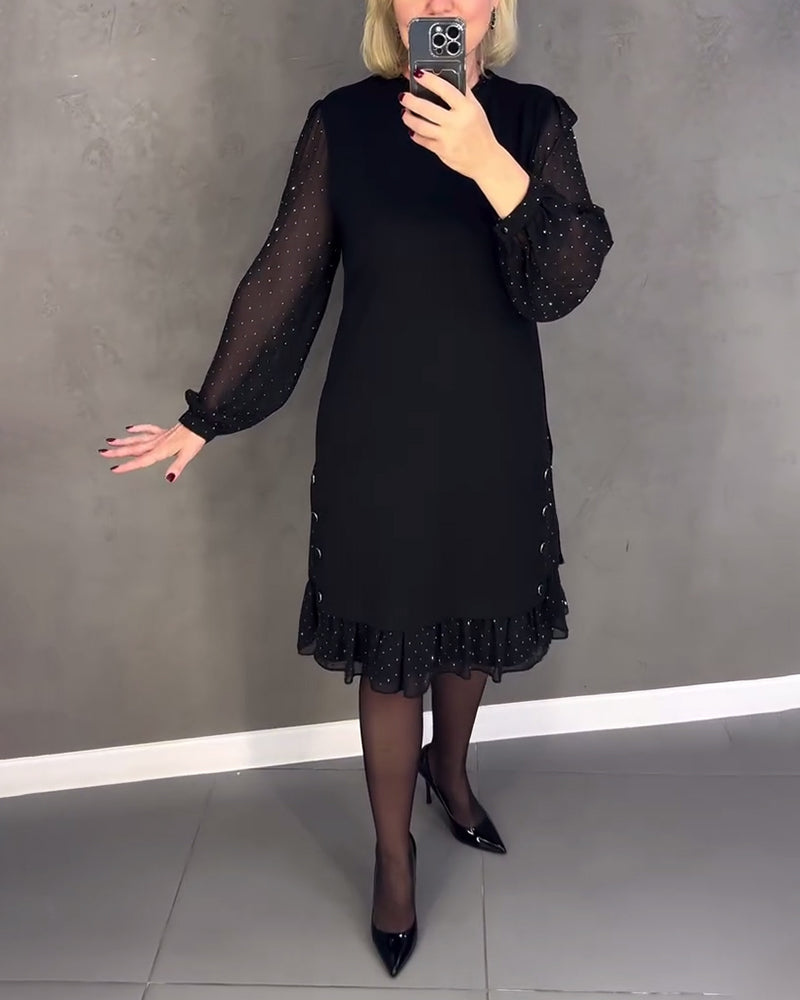 ELIANA | Robe Élégante avec Manches Transparentes et Coupe Flatteuse pour les Occasions Automnales