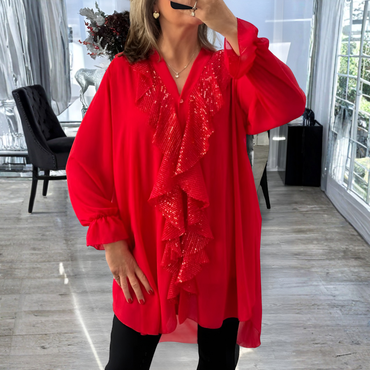 Christel | Blouse Élégante à Volants