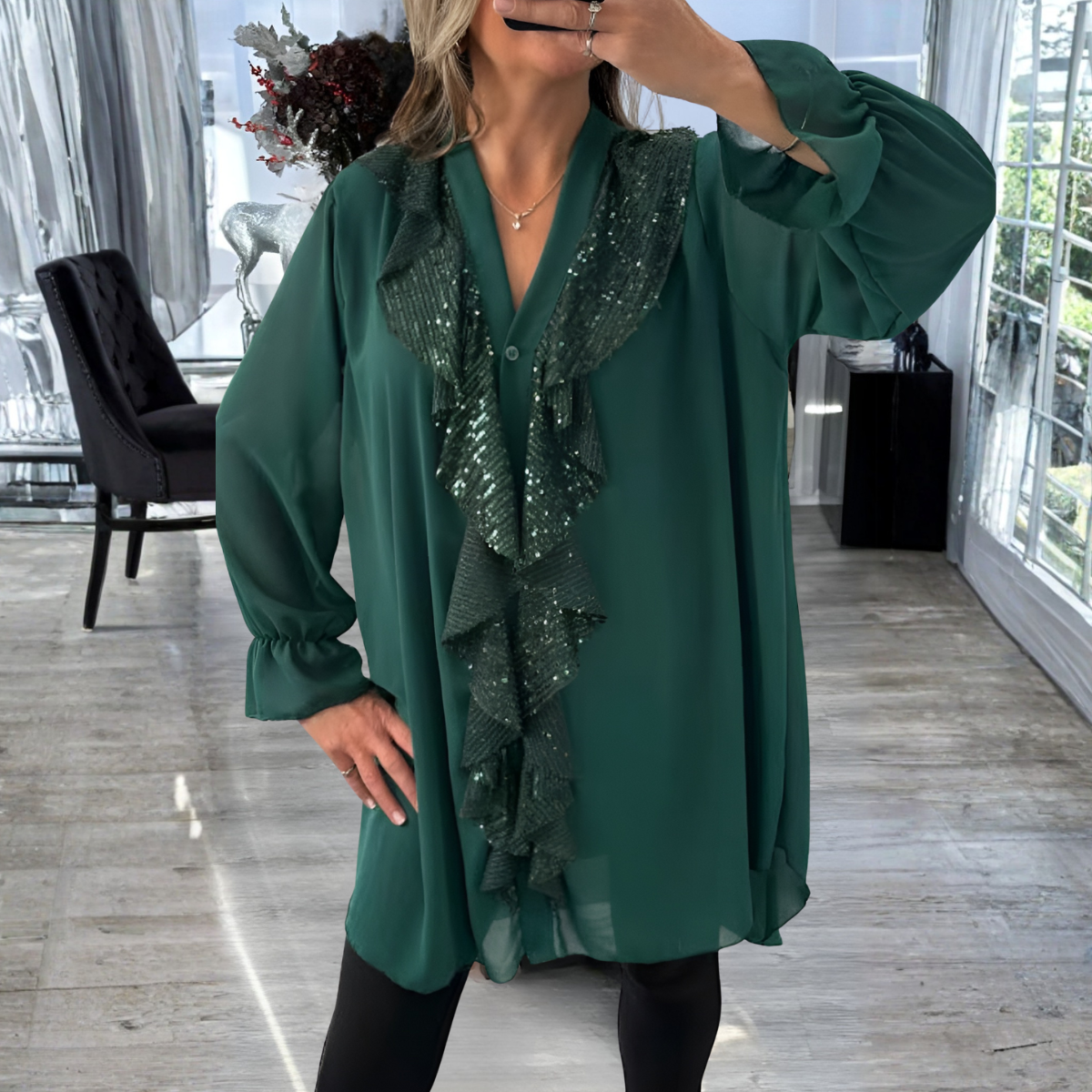 Christel | Blouse Élégante à Volants