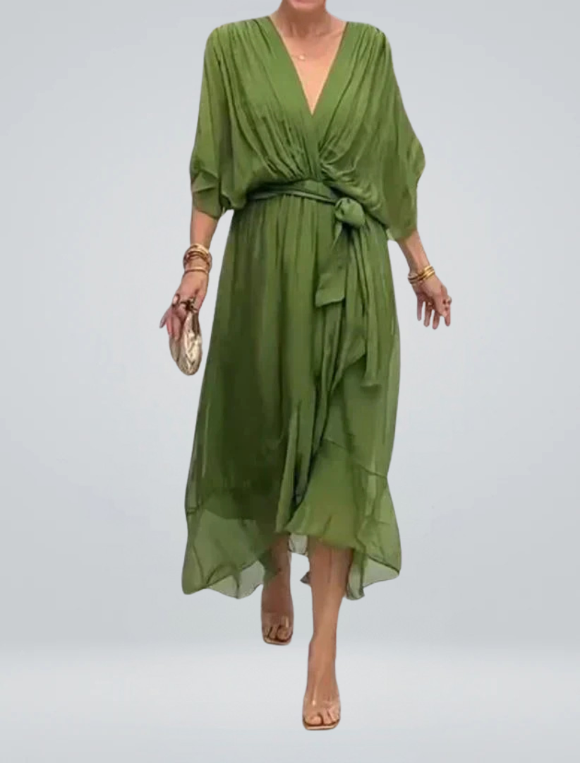 GINEVRA | Robe Longue Élégante avec Décolleté Féminin