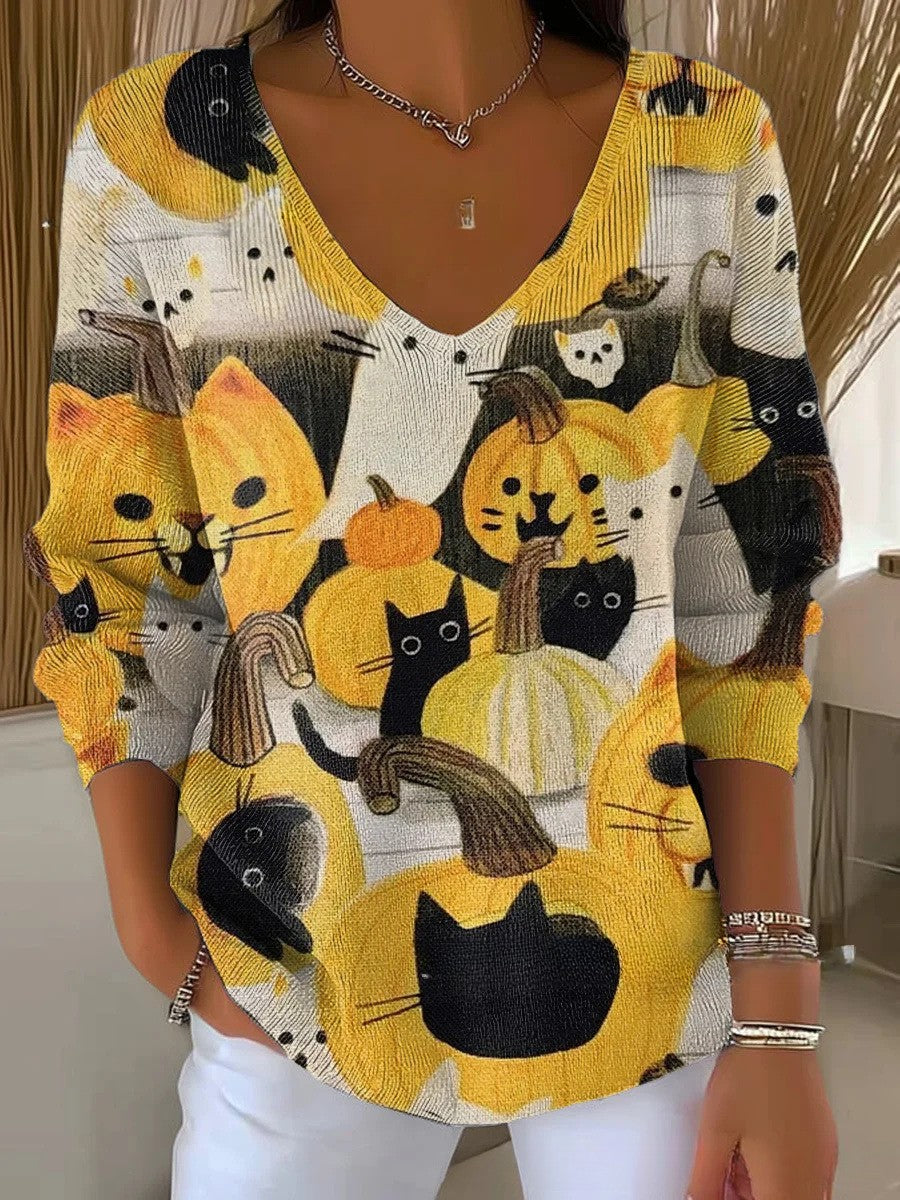 Béatrice – Pull coloré avec col en V