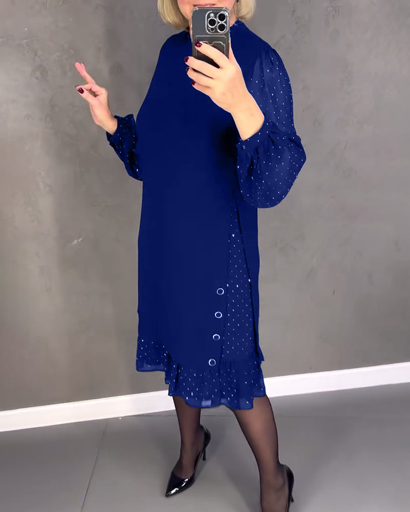 ELIANA | Robe Élégante avec Manches Transparentes et Coupe Flatteuse pour les Occasions Automnales