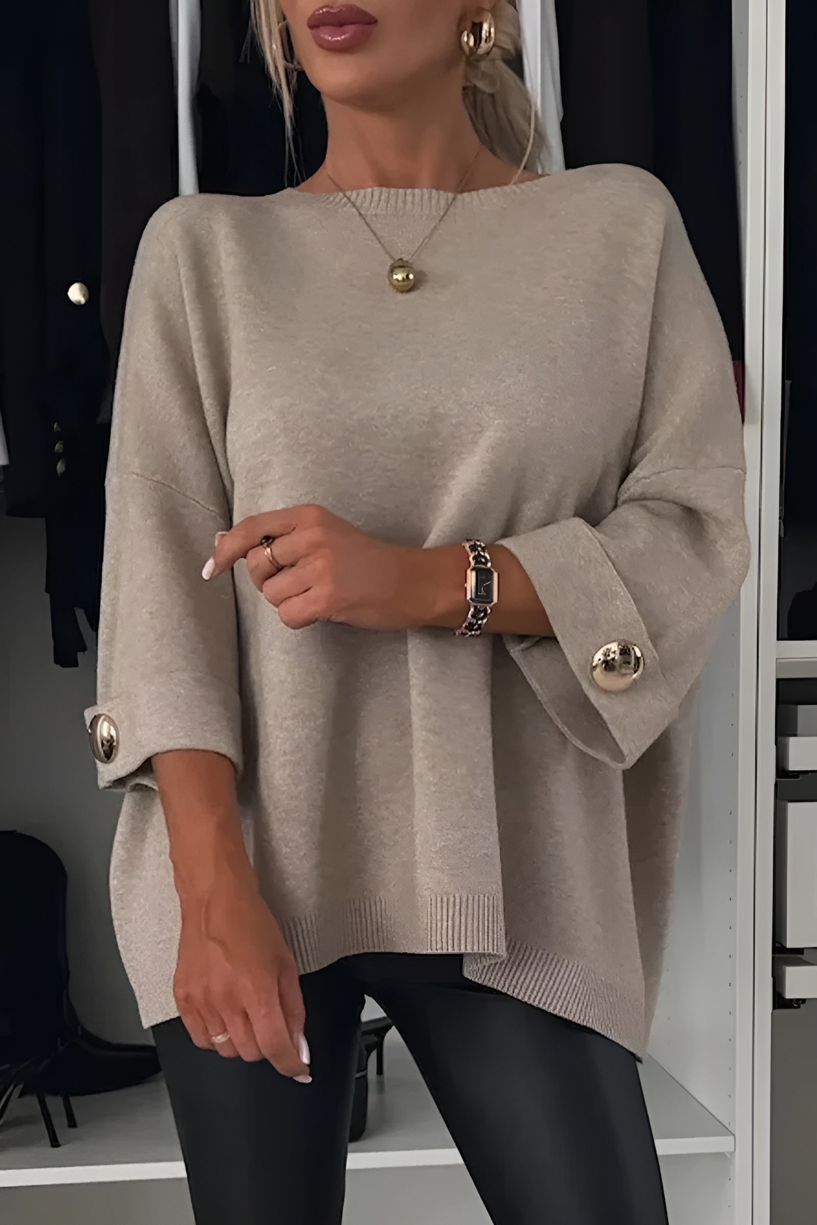 Cyrille | Pull Tendance avec Boutons et Col Rond