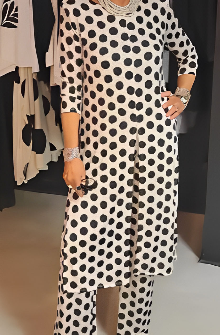 LILIANA | Ensemble Deux Pièces avec Imprimé à Pois pour une Élégance Décontractée et un Look Estival Polyvalent