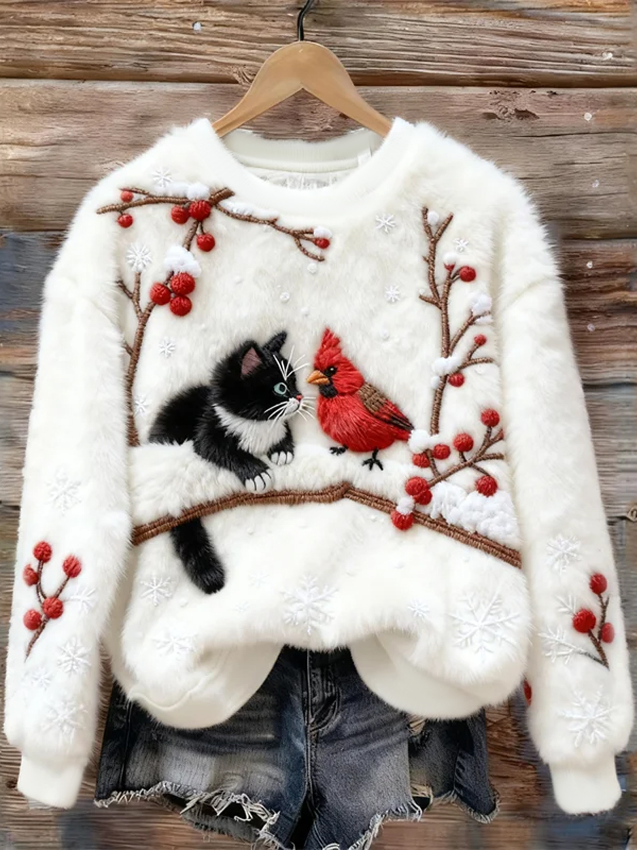 Chat Doux - Sweatshirt Flannel Festif